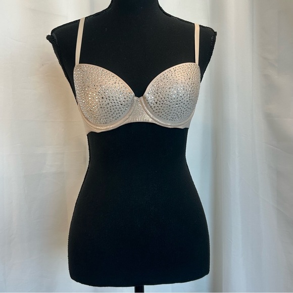 VICTORIA'S Secret Dream Angels Nude Demi Bra Swarovski crystal rhinestones 34C - Picture 5 of 12